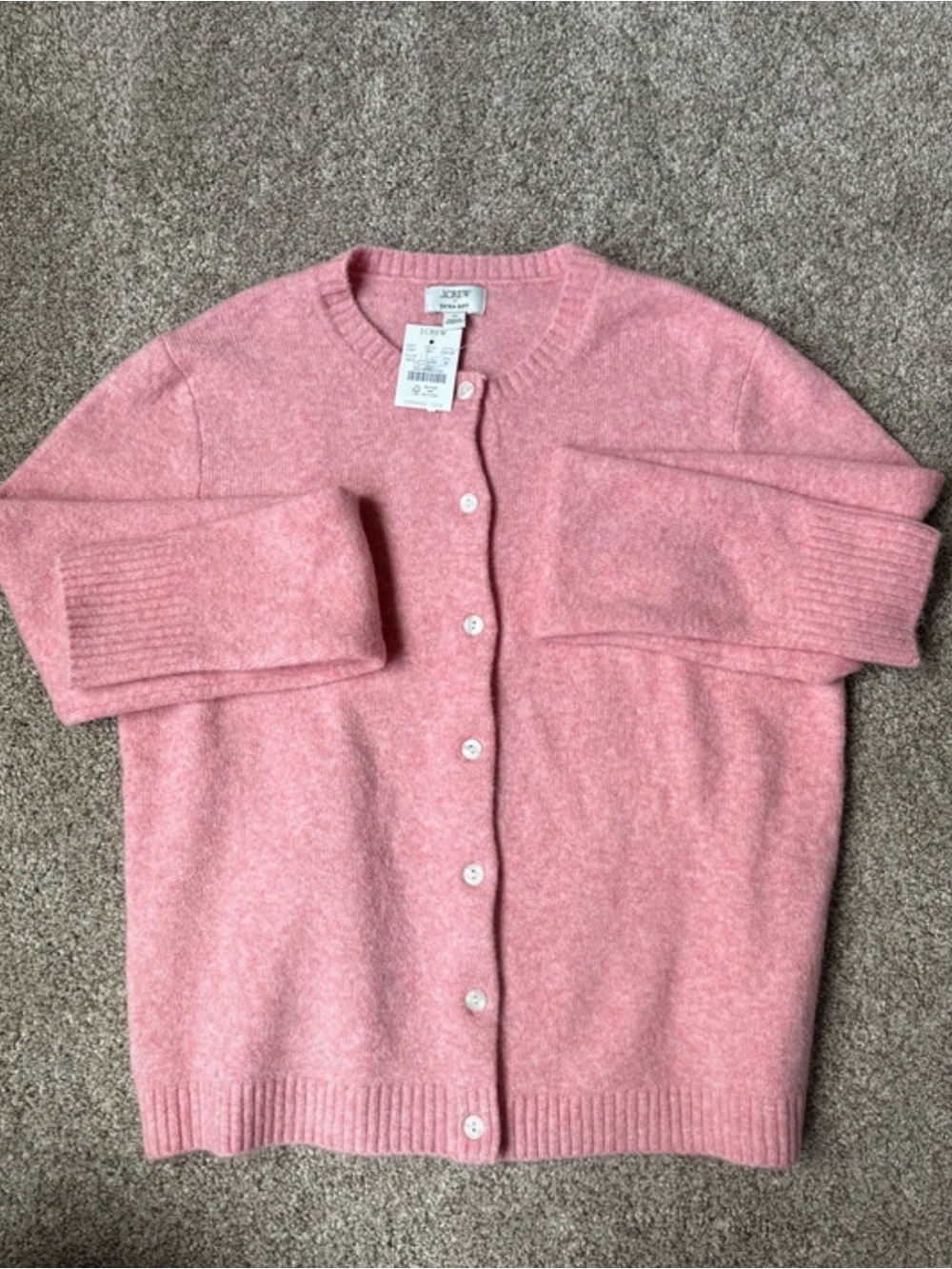 J. Crew Soft Pink Button Cardigan Sweater